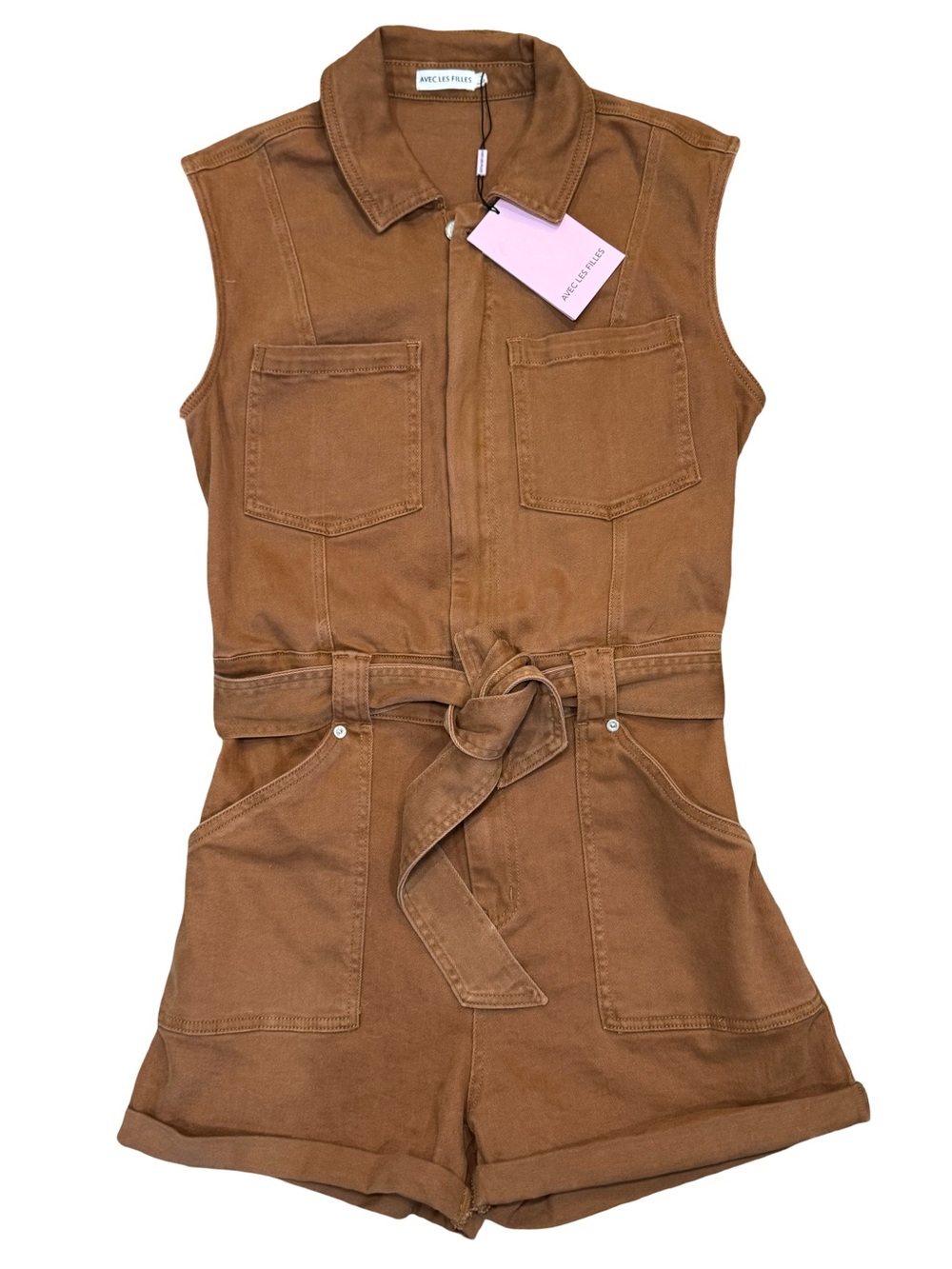 🤎🥥 Avec Les Filles Rust Brown Sleeveless Utility Romper 🥥🤎